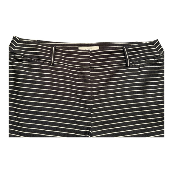 Women's LOFT Marisa Petite Ankle & Cropped Pants Navy White Stripe 8P - Picture 5 of 12